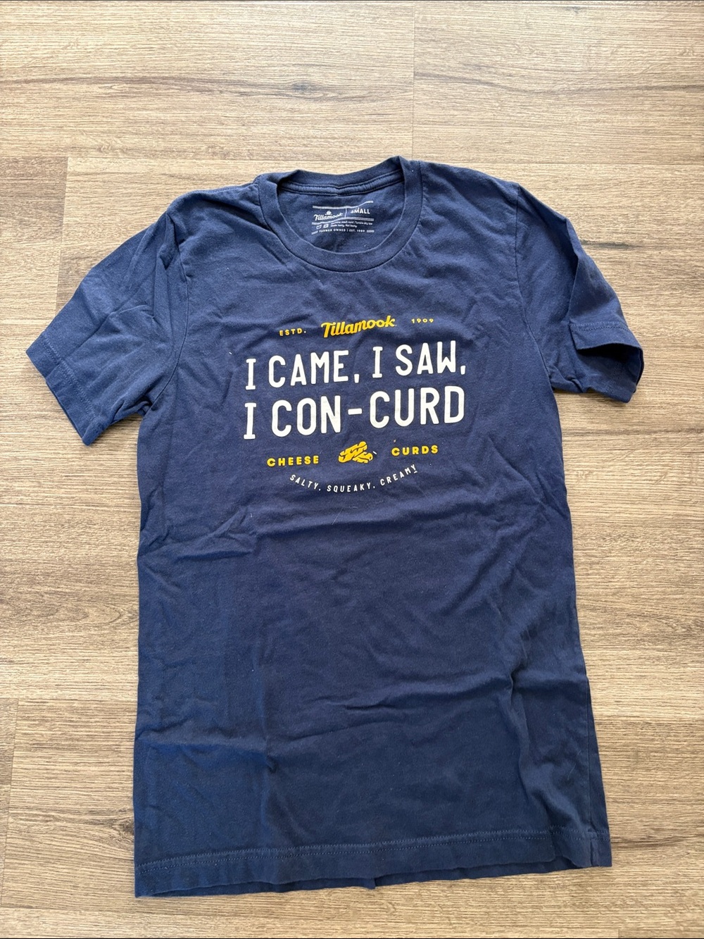 Navy Graphic Short-Sleeve Tee - 'I Came, I Saw, I Con-Curd'